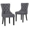 Alfordson 2x Dining Chairs Fabric Grey