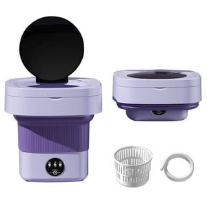Catzon Portable Washing Machine 6.5L Foldable Spin Dryer Combo-Purple
