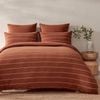 Dreamaker Jersey Luxe 100% Cotton Reversible Quilt Cover Set Rust Queen Bed
