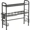 Catzon 2 Tier Over The Sink Dish Drying Rack Large Dish Organizer Racks