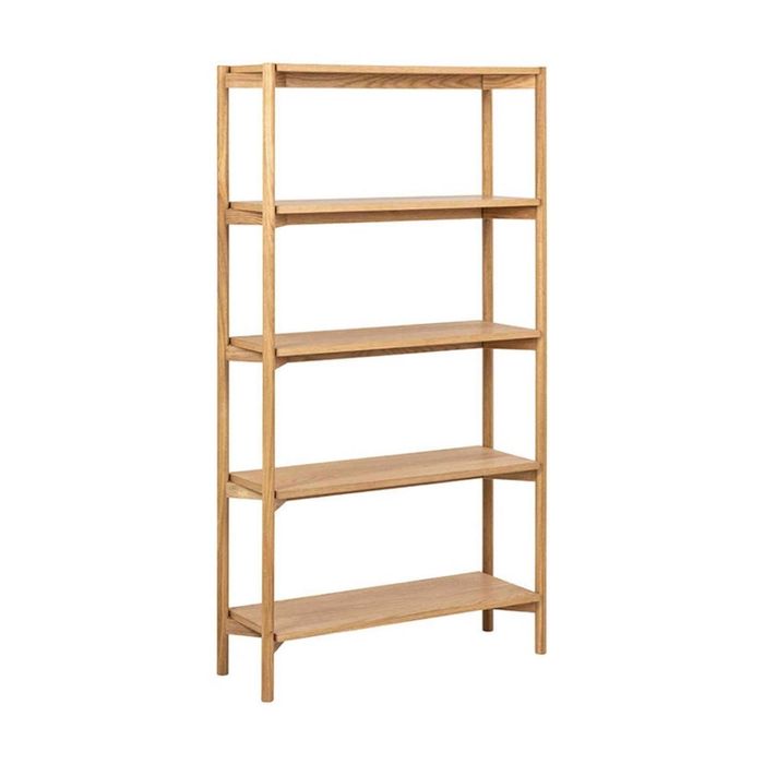 Modern Home Braidwood Shelving Unit 86cm(W)x30cm(D)x160cm(H)- Natural Oak