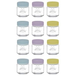 Kilner Kids 12pc Glass Jar Canister Baby Food Storage Set W/ Lid 110ml