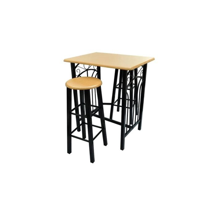 vidaXL Breakfast/Dinner Table Dining Set with Black High Seat Funiture