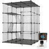 Advwin 4-Tier Metal Cat Cage DIY Enclosure with 6L Automatic Pet Feeder