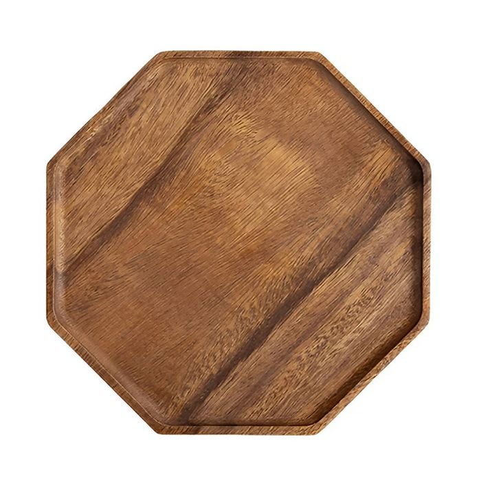 Anygleam Natural Wood Diagonal Oval Acacia Wood Plate Serving Tray Food Kitchen Tableware