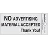 Sandleford Sign No Advertising Silver Self Adhesive
