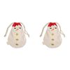 2PK Fabelab Christmas Gift Bag String Pouch Xmas Decoration 22x32cm Snowman