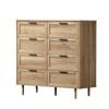 Oikiture 8 Chest Of Drawers Dresser Chest Storage Cabinet Tallboy Natural