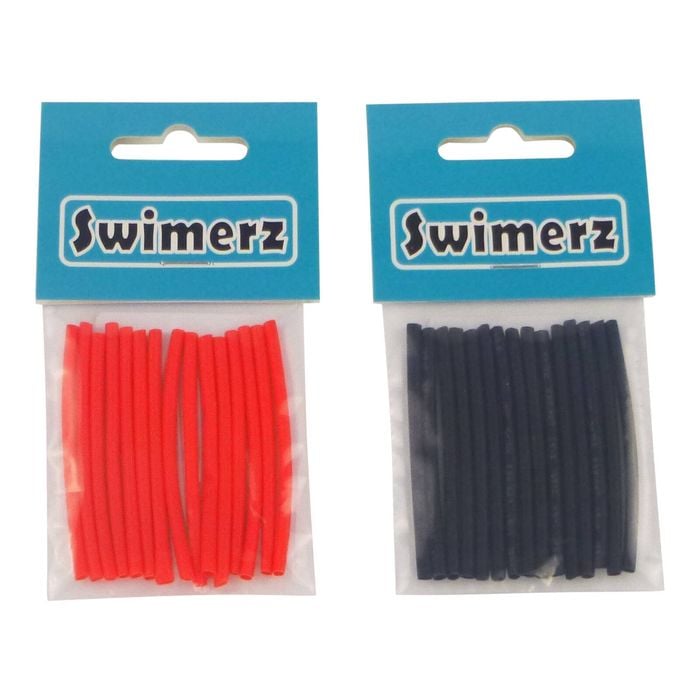 Swimerz Assist Hook Sleeves, 2mm Shrink Tube, Black & Red, 50mml. Qty 30.