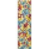 The Rug Connection Horizon Pixel Multi 400x80cm - Large Runner Pet Friendly Outdoor Rug