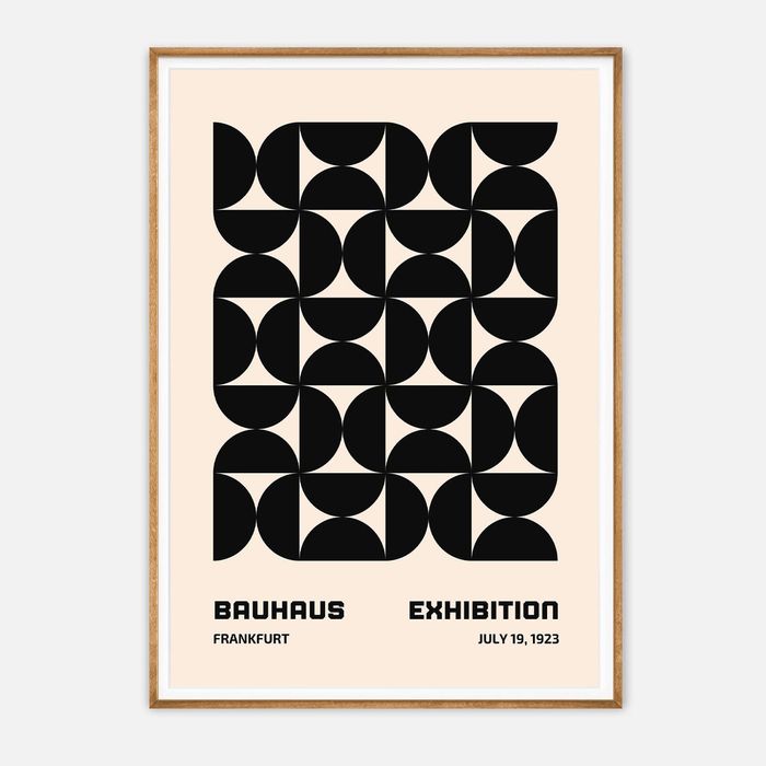 Galrie Bauhaus 1923 Exhibition Poster -Stunning Geometric Abstract Art Modern Print Decor, Wood Frame, 70 x 100cm (28 x 40inch)