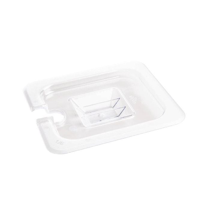 Vogue Gastronorm Notched Lid Clear Polycarbonate 1/6 Size 176x162mm Commercial Kitchen Food Storage