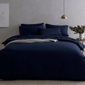 Bedding Co. Quilt Cover Set 500TC Organic Cotton Navy Blue Queen