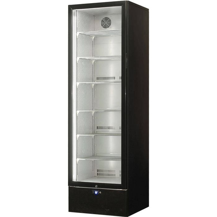 Schmick Black Upright Glass 1 Door Bar Fridge (Left Hinged) - SK422L-B-HD