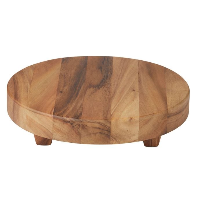 Davis & Waddell Arden Acacia Wood Round Board w/ Feet 33x33cm Natural
