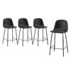 Oikiture 4x Bar Stools PU Leather Seat Black