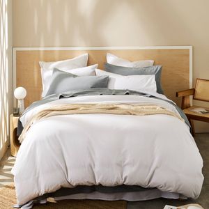 MyHouse Stonewash Quilt Cover Set 210X210cm  - White - Queen