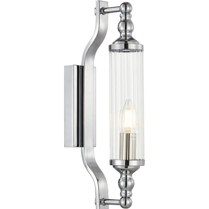 CLA Lighting Rodillo Interior Tubular Clear Glass Wall Light Chrome