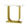 Oikiture Console Table Hallway Desk White and Gold