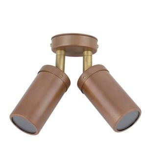 CLA Lighting MR16 Exterior Wall Pillar 2-Light Adjustable Spot Light (Aged Copper) IP54