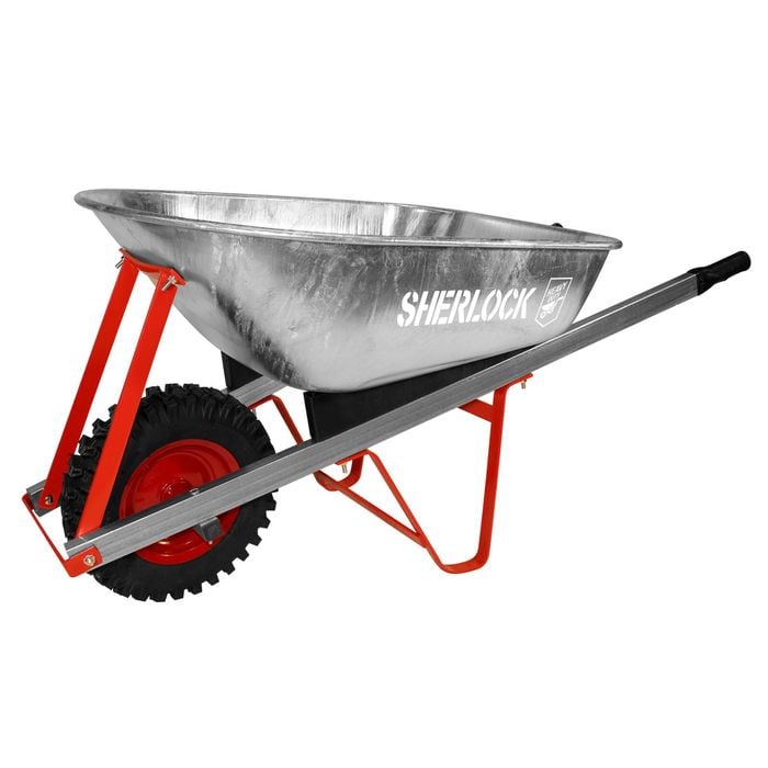 Sherlock 100L Heavy Duty Galvanised Steel Tray Wheelbarrow