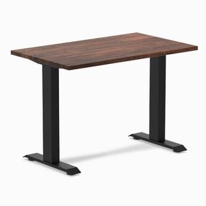 Desky Fixed Height Mini American Rustic Pine Softwood Desk 1000 X 600mm Matte Black Frame