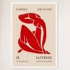 Galrie Papiers Découpés H. Matisse Print Red Silhouette (1948) Elegant for your Home, White Frame, A4 21 x 30cm (8 x 12inch)