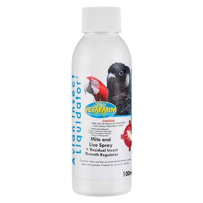 Vetafarm Avian Insect Liquidator Concentrate Lice Mite Control For Birds 100ml