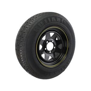 Sunrise Trailer 14" Wheels Rim And Tyre Fitted - Holden Ht, 195r14lt - Black - Wrtht14b195