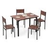 Costway 5pcs Kitchen Dining Table & Chairs Metal Frame Rectangular Table Set