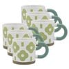6pk Porto Modelli Stoneware 330ml Coffee Mug W/ Handle - Fiore