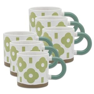 6pk Porto Modelli Stoneware 330ml Coffee Mug W/ Handle - Fiore