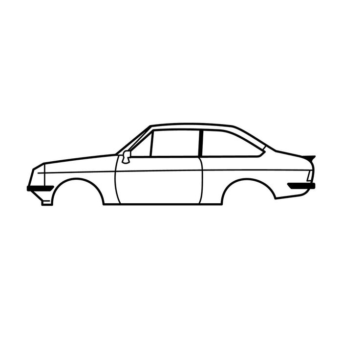 Ignite Laser Ford Escort Silhouette Metal Wall Art Coated Black 47inch/120cm