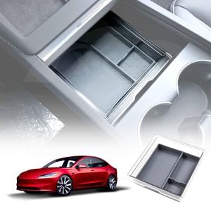 Tesla Model 3 Highland 2023-Onwards Premium Centre Console Front Organizer Tray Storage Box Grey