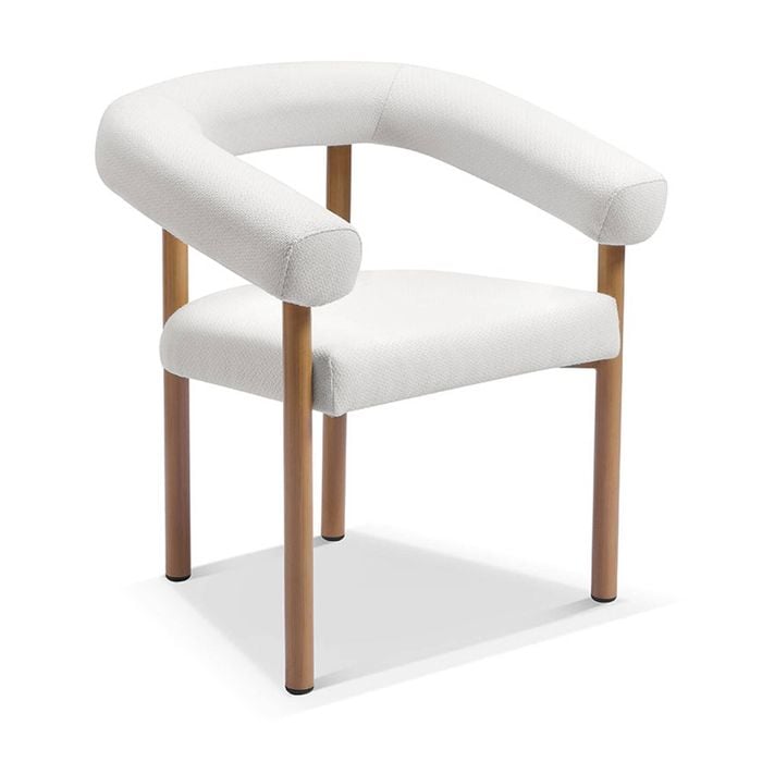 Florida Outdoor Fabric Dining Armchair Warm Oak Look