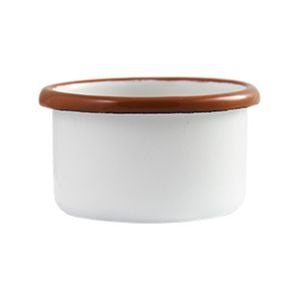 Urban Style Enamelware 7x4.5cm Ramekin w/ Red Rim - White