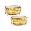 SOGA 2X 2 Tier Golden Yellow Multifunctional Countertop Storage