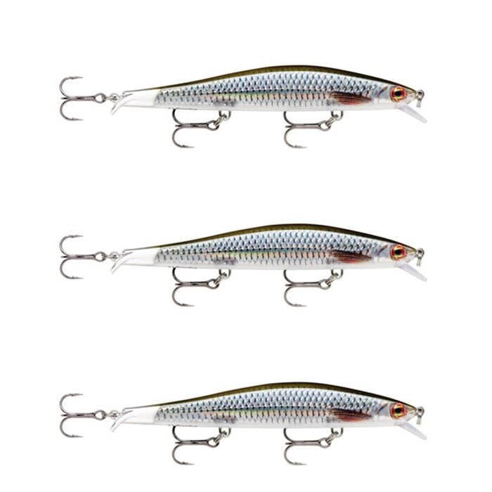 3x Rapala 9cm RipStop Shallow Jerkbait Hard Body Fishing Lures - Roach Live