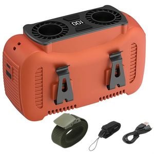 Catzon Portable Waist Fan 15000mAh Rechargeable Battery Personal Fan-Orange