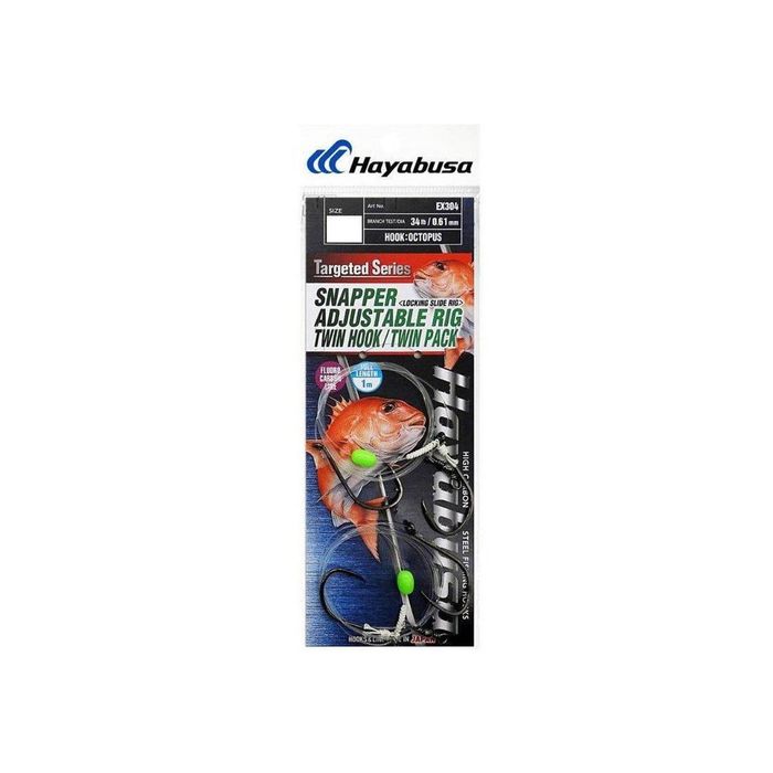 Hayabusa EX304 Snapper Adjustable Pre Made Fishing Rig Twin Pack 4/0