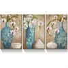 3pcs Featuring Floral Images in Bottles Print 100% Australian Made 3 x 40x60cm (Metal Print)