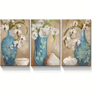 3pcs Featuring Floral Images in Bottles Print 100% Australian Made 3 x 40x60cm (Metal Print)