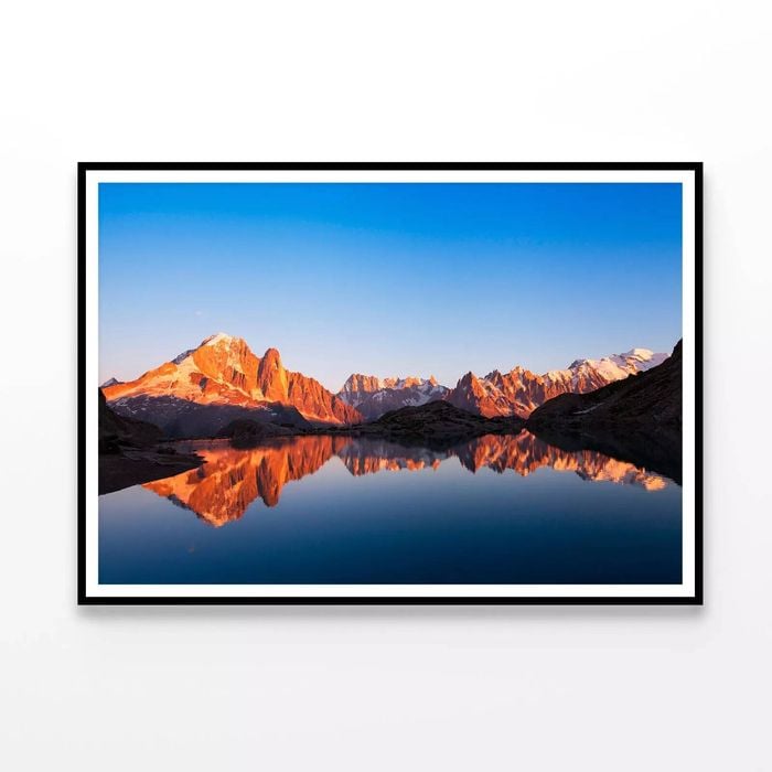 Mountain at Sunset with Lake  Print 100% Australian Made 90x60cm  (Poster)