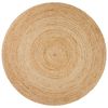 The Rug Connection Gallery Polo Natural Jute 240x240cm - Large Round Handwoven Jute Indoor Rug