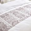 CottonMore Jacquard Pattern Home Bed Runner Decor Queen King Light Purple 50cm x 240cm