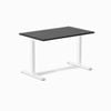 Desky Fixed Height Black Ash Hardwood Desk 120x75cm White Leg