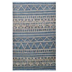 Designer Jute & Denim Rug - Symbol 1095 - Denim - 190x280cm
