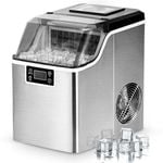 Advwin 20kg Ice Maker Machine Clear Cube Making Countertop Home Commercial Ice Cube Maker Machine Stainless Steel