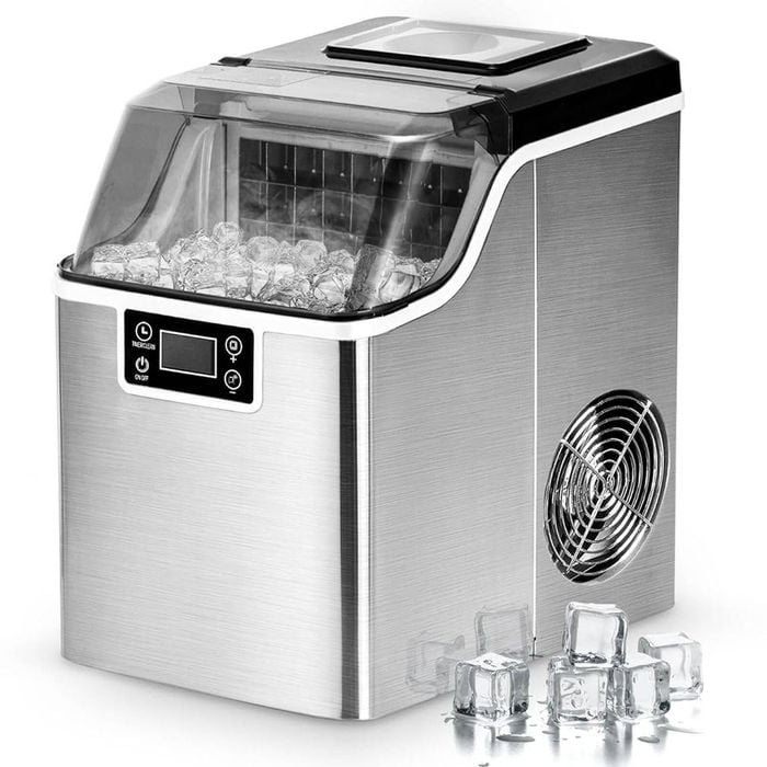 Advwin 20kg Ice Maker Machine Clear Cube Making Countertop Home Commercial Ice Cube Maker Machine Stainless Steel