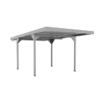 Absco Sheds 3.0 x 5.5 x 2.25m Zincalume Skillion Roof Single Carport Boxed - Zincalume